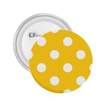 Polka Dots - White on Banana Yellow 2.25  Button
