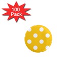 Polka Dots - White on Banana Yellow 1  Mini Magnet (100 pack)