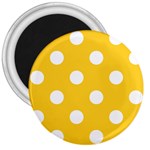 Polka Dots - White on Banana Yellow 3  Magnet