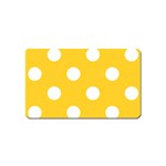 Polka Dots - White on Banana Yellow Magnet (Name Card)
