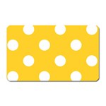 Polka Dots - White on Banana Yellow Magnet (Rectangular)