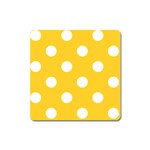 Polka Dots - White on Banana Yellow Magnet (Square)