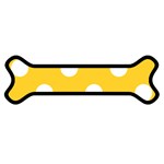 Polka Dots - White on Banana Yellow Magnet (Dog Bone)