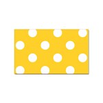 Polka Dots - White on Banana Yellow Sticker Rectangular (100 pack)