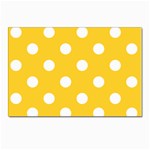 Polka Dots - White on Banana Yellow Postcard 4 x 6  (Pkg of 10)