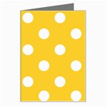 Polka Dots - White on Banana Yellow Greeting Card