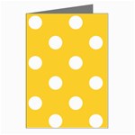 Polka Dots - White on Banana Yellow Greeting Cards (Pkg of 8)