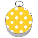 Polka Dots - White on Banana Yellow Silver Compass