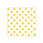 Polka Dots - Banana Yellow on White Satin Bandana Scarf
