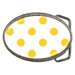 Polka Dots - Banana Yellow on White Belt Buckle