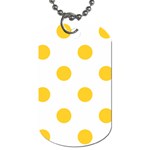Polka Dots - Banana Yellow on White Dog Tag (One Side)