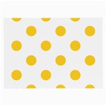 Polka Dots - Banana Yellow on White Large Glasses Cloth (2 Sides)