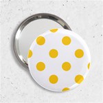 Polka Dots - Banana Yellow on White 2.25  Handbag Mirror
