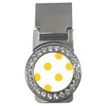Polka Dots - Banana Yellow on White Money Clip (CZ)