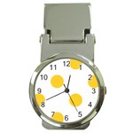 Polka Dots - Banana Yellow on White Money Clip Watch