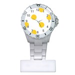Polka Dots - Banana Yellow on White Nurses Watch