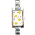 Polka Dots - Banana Yellow on White Rectangle Italian Charm Watch