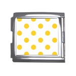 Polka Dots - Banana Yellow on White Mega Link Italian Charm (18mm)