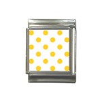 Polka Dots - Banana Yellow on White Italian Charm (13mm)