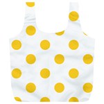 Polka Dots - Banana Yellow on White Full Print Recycle Bag (XL)