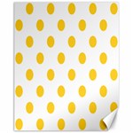 Polka Dots - Banana Yellow on White Canvas 11  x 14 