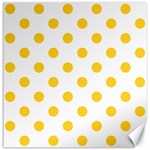Polka Dots - Banana Yellow on White Canvas 20  x 20 