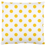 Polka Dots - Banana Yellow on White Large Cushion Case (Two Sides)