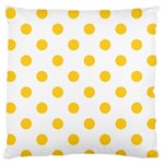 Polka Dots - Banana Yellow on White Standard Flano Cushion Case (Two Sides)