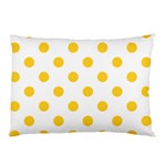 Polka Dots - Banana Yellow on White Pillow Case (Two Sides)