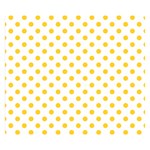 Polka Dots - Banana Yellow on White Double Sided Flano Blanket (Small)
