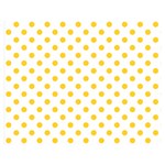 Polka Dots - Banana Yellow on White Double Sided Flano Blanket (Medium)