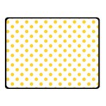 Polka Dots - Banana Yellow on White Fleece Blanket (Small) (One Side)