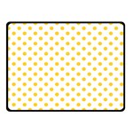 Polka Dots - Banana Yellow on White Double Sided Fleece Blanket (Small) (Two Sides)