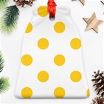 Polka Dots - Banana Yellow on White Bell Ornament (Two Sides)
