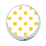 Polka Dots - Banana Yellow on White 4-Port USB Hub (Two Sides)