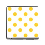 Polka Dots - Banana Yellow on White Memory Card Reader (Square)
