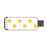 Polka Dots - Banana Yellow on White Portable USB Flash (One Side)