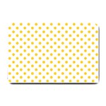 Polka Dots - Banana Yellow on White Small Doormat
