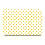 Polka Dots - Banana Yellow on White Plate Mat
