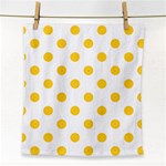 Polka Dots - Banana Yellow on White Face Towel