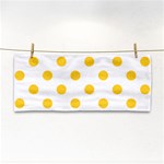 Polka Dots - Banana Yellow on White Hand Towel