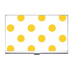 Polka Dots - Banana Yellow on White Business Card Holder