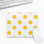 Polka Dots - Banana Yellow on White Small Mousepad