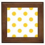 Polka Dots - Banana Yellow on White Framed Tile