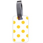 Polka Dots - Banana Yellow on White Luggage Tag (Two Sides)