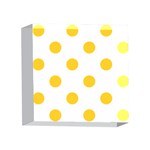 Polka Dots - Banana Yellow on White 4 x 4  Acrylic Photo Block