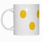 Polka Dots - Banana Yellow on White White Mug