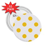 Polka Dots - Banana Yellow on White 2.25  Button (10 pack)