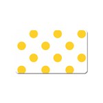 Polka Dots - Banana Yellow on White Magnet (Name Card)