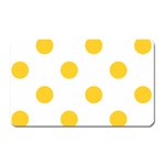 Polka Dots - Banana Yellow on White Magnet (Rectangular)